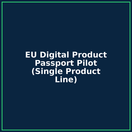 EU Digital Product Passport Pilot single product line image with dark blue background

